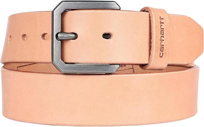 Men's Durable Full Grain Saddle Leather Classic Belts, W/Rugged Antique Nickel Hardware